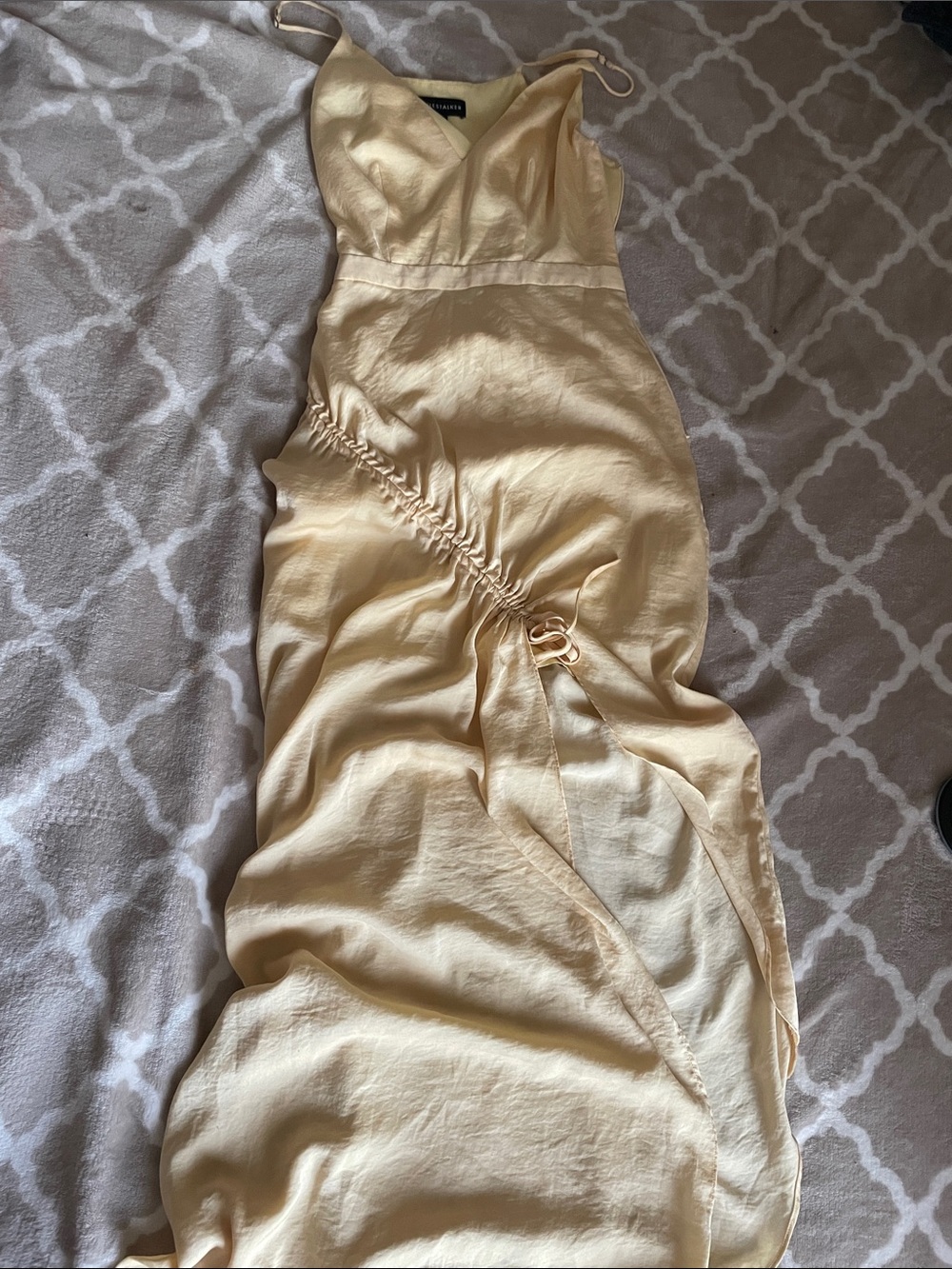 Stylestalker Pale Yellow Ruched Slip Dress